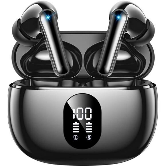 Wireless earbuds Bluetooth stereo bass earphones 48hr waterproof workout - Picture 1 of 8